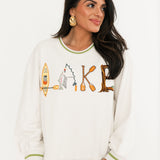 Beige 'LAKE' Letter Icon Sweatshirt | Queen Of Sparkles