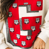 Licensed UGA Oversized Printed Mascot Letter Sweatshirt | Queen Of Sparkles