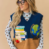 Mock Neck Sheer Polka Dot Top | Blue