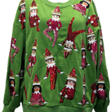 QOS Green Elf On The Shelf Sweatshirt | Queen Of Sparkles