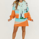 Multi Sail & Light House Button Up Cardigan | Queen Of Sparkles