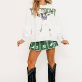 Grey 'Touchdown' Football Player Sweatshirt | Queen Of Sparkles