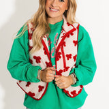 Textured Bow Vest | Red