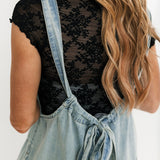 Look Into The Sun Denim Romper