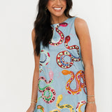 Denim Multi Snake Tank Dress | Queen Of Sparkles