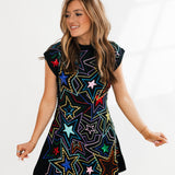 Black Multi Star Sweater Dress | Queen Of Sparkles