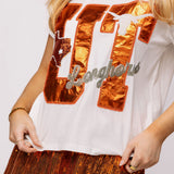 Licensed Texas Metallic Word With Icons Tee | Queen Of Sparkles