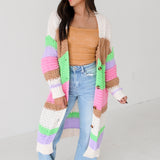 Chunky Knit Cardigan | Stripe