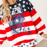 USA Star & Stripe QOS Card Logo Sweatshirt | Queen Of Sparkles