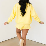 Yellow Tonal QOS Logo Tie Short | Queen Of Sparkles