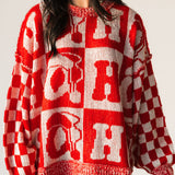 'Ho Ho Ho' Check Sweater