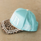 Heaven Trucker Hat | Denim/Cheetah Combo