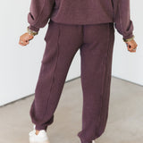 Waffle Knit Joggers | Washed Cherry