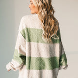 Perfect Days Striped Sweater | Dusty Olive