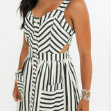 Class Act Stripe Midi Dress