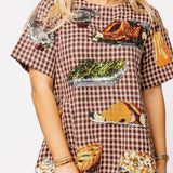 Maroon Queen Of Turkey Short Sleeve Dress | Queen Of Sparkles