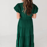 Anne Puff Sleeve Tiered Maxi | Green