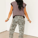 Piper Stripe Cardi Vest | Dark Wine