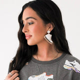 Sneakers Seed Bead Earrings | White