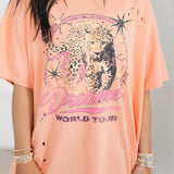 Dreamer World Tour Leopard Tee | Peach