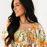 Poppy Puff Sleeve Midi Dress