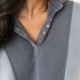 Emma Oversized Colorblock Sweatshirt | Blue