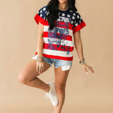 USA Star & Stripe QOS Card Logo Tee | Queen Of Sparkles