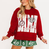 Licensed Alabama Metallic Word With Icons Sweatshirt | Queen Of Sparkles