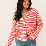 Piper Cardigan | Rose Stripe