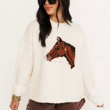 Saddle Up Sweater | Cream