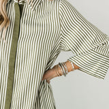 Signature Stripe Midi Dress | Olive