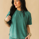 Junie Tee | Teal Stripe