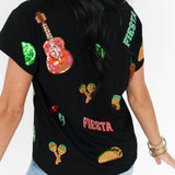 Black Fiesta Icon Tee | Queen Of Sparkles