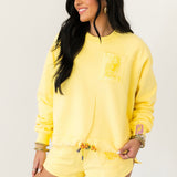 Yellow Tonal QOS Logo Tie Short | Queen Of Sparkles