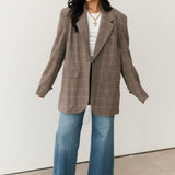 Paper Cut Blazer | Pinstripe Chocolate