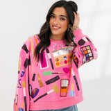 Hot Pink Makeup Sweatshirt