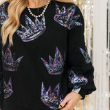 Black Crown Sweatshirt | Queen Of Sparkles