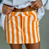 Gameday Stripe Skort | Orange White