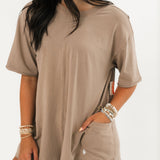 Hot Shot Tee Romper | Mocha Latte