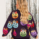Dark Purple Multi Candy In Halloween Baskets Sweatshirts | Queen Of Sparkles