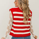 Maryn Striped Sweater | Red Ivory