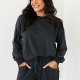 Mixed Textures Crewneck | Black