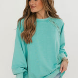 Keep It Light Lace Sweatshirt | Mint