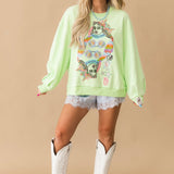Light Green Queen Of The Sea Card Logo Sweatshirt | Queen Of Sparkles