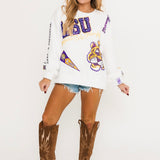 LSU Big Icons Scattered All Over Sweatshirt | Queen Of Sparkles