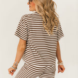 Bailey Stripe Tee | Brown