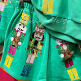 Green Nutcracker Band Shorts