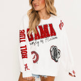 Licensed Alabama Big Icons Scattered All Over Sweatshirt | Queen Of Sparkles