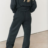 Terry Wide Leg Pant | Gray