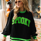 Black & Neon Green 'Spooky' Sweatshirt | Queen Of Sparkles